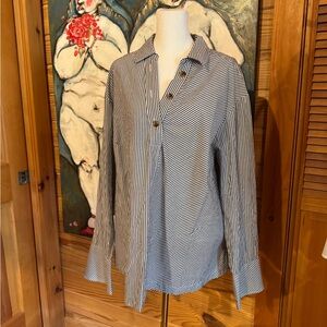 NWT Pin Stripe Maeve cotton blouse Plus Size